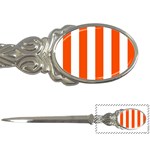Vertical Stripes - White and Tangelo Orange Letter Opener