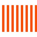 Vertical Stripes - White and Tangelo Orange Birthday Cake 3D Greeting Card (7x5)