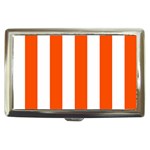 Vertical Stripes - White and Tangelo Orange Cigarette Money Case