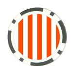 Vertical Stripes - White and Tangelo Orange Poker Chip Card Guard