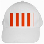 Vertical Stripes - White and Tangelo Orange White Cap