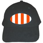 Vertical Stripes - White and Tangelo Orange Black Cap