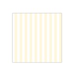 Vertical Stripes - White and Cornsilk Yellow Satin Bandana Scarf