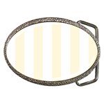 Vertical Stripes - White and Cornsilk Yellow Belt Buckle