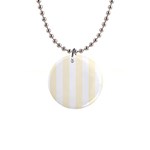 Vertical Stripes - White and Cornsilk Yellow 1  Button Necklace