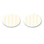 Vertical Stripes - White and Cornsilk Yellow Cufflinks (Oval)