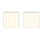 Vertical Stripes - White and Cornsilk Yellow Cufflinks (Square)