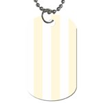 Vertical Stripes - White and Cornsilk Yellow Dog Tag (Two Sides)