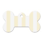 Vertical Stripes - White and Cornsilk Yellow Dog Tag Bone (Two Sides)