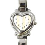 Vertical Stripes - White and Cornsilk Yellow Heart Italian Charm Watch