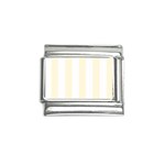 Vertical Stripes - White and Cornsilk Yellow Italian Charm (9mm)