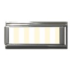 Vertical Stripes - White and Cornsilk Yellow Superlink Italian Charm (9mm)