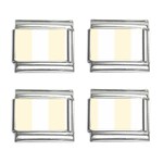 Vertical Stripes - White and Cornsilk Yellow 9mm Italian Charm (4 pack)