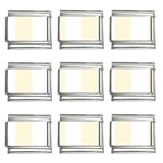 Vertical Stripes - White and Cornsilk Yellow 9mm Italian Charm (9 pack)