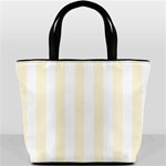 Vertical Stripes - White and Cornsilk Yellow Bucket Bag