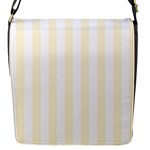 Vertical Stripes - White and Cornsilk Yellow Flap Closure Messenger Bag (S)