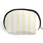 Vertical Stripes - White and Cornsilk Yellow Accessory Pouch (Medium)