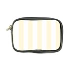 Vertical Stripes - White and Cornsilk Yellow Coin Purse