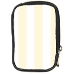 Vertical Stripes - White and Cornsilk Yellow Compact Camera Leather Case