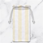 Vertical Stripes - White and Cornsilk Yellow Jewelry Bag