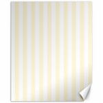 Vertical Stripes - White and Cornsilk Yellow Canvas 11  x 14 