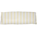 Vertical Stripes - White and Cornsilk Yellow Body Pillow Case (Dakimakura) (One Side)