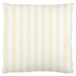 Vertical Stripes - White and Cornsilk Yellow Large Flano Cushion Case (Two Sides)