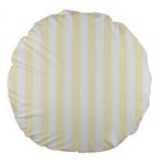 Vertical Stripes - White and Cornsilk Yellow Large 18  Premium Round Cushion