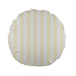 Vertical Stripes - White and Cornsilk Yellow Standard 15  Premium Round Cushion