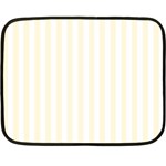 Vertical Stripes - White and Cornsilk Yellow Fleece Blanket (Mini)