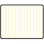Vertical Stripes - White and Cornsilk Yellow Fleece Blanket (Medium) (One Side)