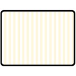 Vertical Stripes - White and Cornsilk Yellow Double Sided Fleece Blanket (Large) (Two Sides)