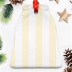 Vertical Stripes - White and Cornsilk Yellow Ornament (Bell)