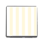 Vertical Stripes - White and Cornsilk Yellow Memory Card Reader (Square)