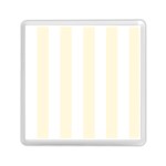Vertical Stripes - White and Cornsilk Yellow Memory Card Reader with Storage (Square)