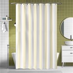Vertical Stripes - White and Cornsilk Yellow Shower Curtain 48  x 72  (Small)