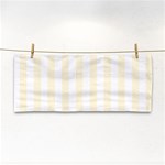 Vertical Stripes - White and Cornsilk Yellow Hand Towel