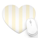 Vertical Stripes - White and Cornsilk Yellow Heart Mousepad