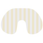 Vertical Stripes - White and Cornsilk Yellow Travel Neck Pillow