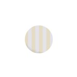 Vertical Stripes - White and Cornsilk Yellow 1  Mini Button