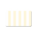 Vertical Stripes - White and Cornsilk Yellow Magnet (Name Card)