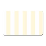 Vertical Stripes - White and Cornsilk Yellow Magnet (Rectangular)