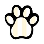 Vertical Stripes - White and Cornsilk Yellow Magnet (Paw Print)
