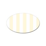 Vertical Stripes - White and Cornsilk Yellow Sticker Oval (100 pack)