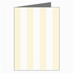Vertical Stripes - White and Cornsilk Yellow Greeting Card