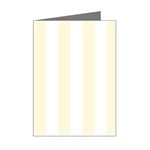 Vertical Stripes - White and Cornsilk Yellow Mini Greeting Card