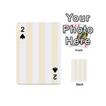 Vertical Stripes - White and Cornsilk Yellow Playing Cards 54 (Mini)