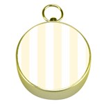 Vertical Stripes - White and Cornsilk Yellow Gold Compass