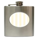 Vertical Stripes - White and Cornsilk Yellow Hip Flask (6 oz)
