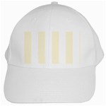 Vertical Stripes - White and Cornsilk Yellow White Cap